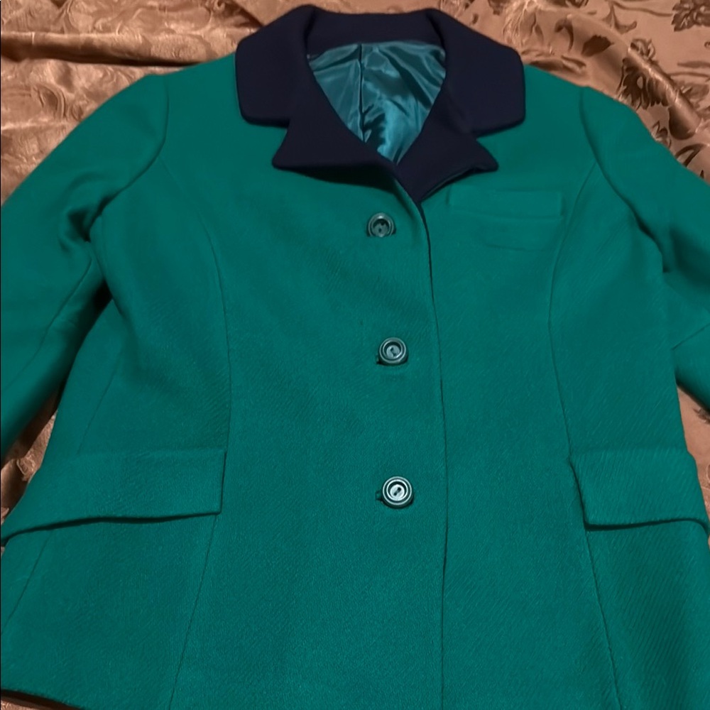 Vintage Green and Navy Women's Jacket